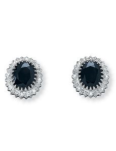 Midnight Blue Sapphire Earrings by PalmBeach Jewelry