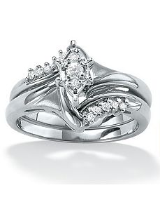 2-Piece Diamond POS Ring Set by PalmBeach Jewelry