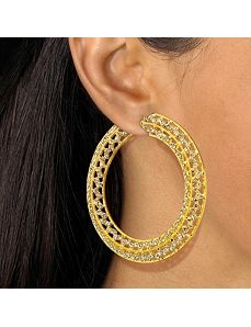Multi-Crystal Hoop Earrings by PalmBeach Jewelry