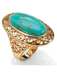 Simulated Turquoise Filigree Ring by PalmBeach Jewelry