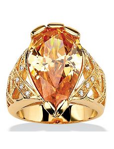Champagne/Whitecubic zirconia Ring by PalmBeach Jewelry