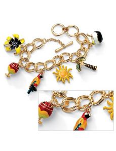 Tropical Paradise Charm Bracelet by PalmBeach Jewelry