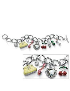 Crystal Uptown Girl Charm Bracelet by PalmBeach Jewelry