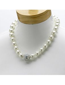 Simulated Pearl/Crystal Necklace by PalmBeach Jewelry