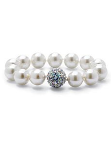 Simulated Pearl/Crystal Bracelet by PalmBeach Jewelry
