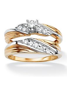 Cubic Zirconia Wedding Ring Set by PalmBeach Jewelry