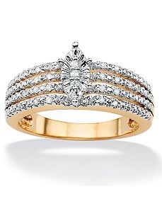 Round Diamond Marquise-Shaped Ring by PalmBeach Jewelry