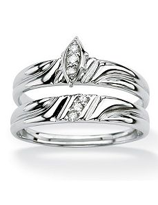 Round Diamond Accent Ring Set by PalmBeach Jewelry