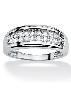 Round Diamond Double-Row Ring by PalmBeach Jewelry