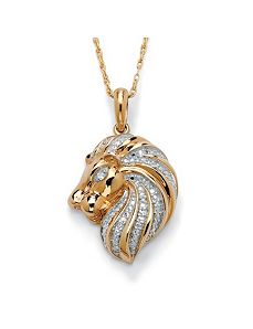 Diamond Accent Lion Head Pendant by PalmBeach Jewelry