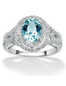 Blue Topaz and Diamond Accent Ring by PalmBeach Jewelry