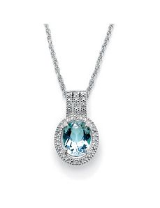 Blue Topaz & Diamond Accent Pendant by PalmBeach Jewelry