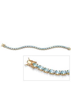 Oval-Cut Blue Topaz Tennis Bracelet by PalmBeach Jewelry