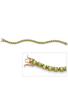 Oval-Cut Peridot Tennis Bracelet by PalmBeach Jewelry