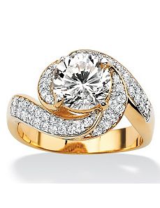 Roundcubic zirconia Swirl Ring by PalmBeach Jewelry
