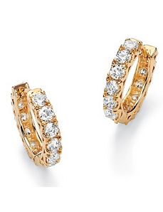 Roundcubic zirconia Hoop Earrings by PalmBeach Jewelry