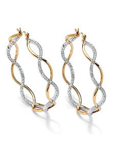 Crystal Inside-Out Hoop Earrings by PalmBeach Jewelry