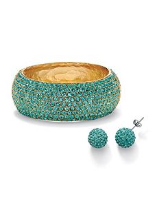 Aquamarine-Colored Crystal Set by PalmBeach Jewelry