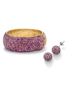 Amethyst-Colored Crystal Set by PalmBeach Jewelry