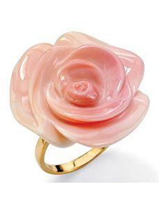 Pink Mother-of-Pearl Flower Ring by PalmBeach Jewelry
