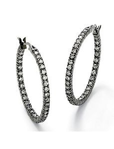 Cubic Zirconia Inside-Out Earrings by PalmBeach Jewelry
