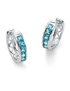 Birthstone Huggie-Hoop Earrings by PalmBeach Jewelry