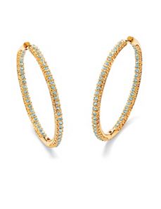 Birthstone Inside-Out Hoop Earrings by PalmBeach Jewelry