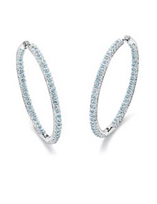 Birthstone Inside-Out Hoop Earrings by PalmBeach Jewelry