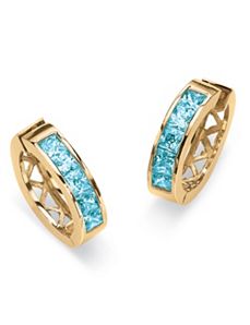 Birthstone Huggie-Hoop Earrings by PalmBeach Jewelry