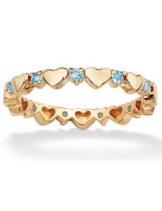 Birthstone Heart Eternity Band by PalmBeach Jewelry