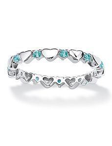 Birthstone Heart Eternity Band by PalmBeach Jewelry