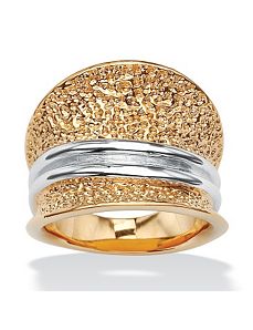 Hammered-Style Concave Dome Ring by PalmBeach Jewelry