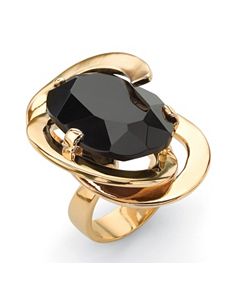 Black Glass Abstract Ring by PalmBeach Jewelry