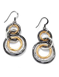 Multi-Circle Drop Pierced Earrings by PalmBeach Jewelry