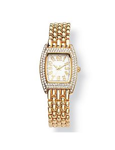 Crystal Bezel Bracelet-Watch by PalmBeach Jewelry