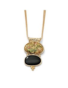 Lucite Station Pendant and Chain by PalmBeach Jewelry