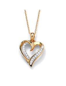 Diamond Heart-Shaped Pendant by PalmBeach Jewelry