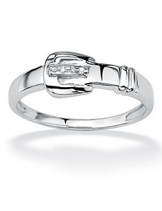 Diamond Accent Buckle Ring by PalmBeach Jewelry