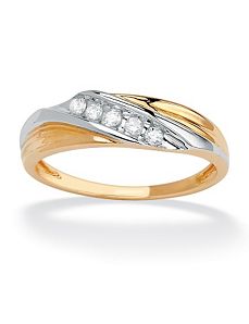Cubic Zirconia Diagonal Wedding Band by PalmBeach Jewelry