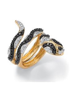Black Diamond Accent Snake Ring by PalmBeach Jewelry