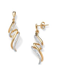 Diamond Accent Ribbon Earrings by PalmBeach Jewelry