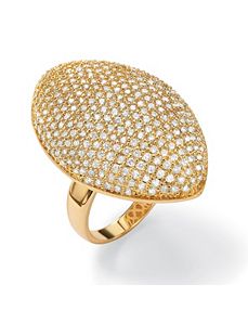 Round Cubic Zirconia Marquise-Shaped Dome Ring by PalmBeach Jewelry