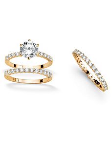 Cubic Zirconia Ring Set by PalmBeach Jewelry