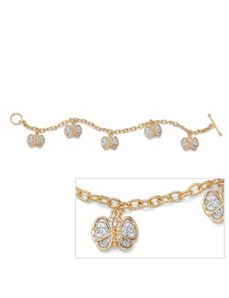 Filigree Butterfly Charm Bracelet by PalmBeach Jewelry