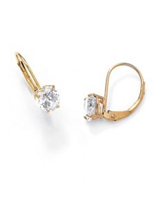 Heart-Shaped Cubic Zirconia Pierced Earrings by PalmBeach Jewelry