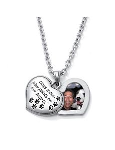 Paw Prints Heart-Shaped Pendants by PalmBeach Jewelry