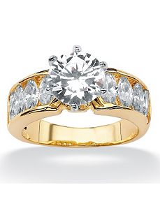 Round/Marquise Cubic Zirconia Ring by PalmBeach Jewelry