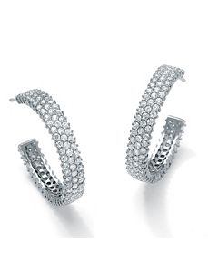 Cubic Zirconia Semi-Hoop Earrings by PalmBeach Jewelry