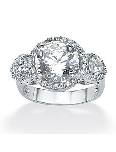 Round Cubic Zirconia Anniversary Ring by PalmBeach Jewelry