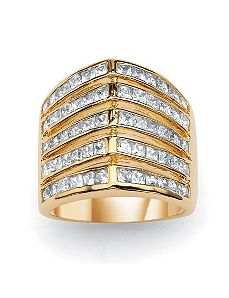 Princess-Cut Cubic Zirconia"V"Band by PalmBeach Jewelry